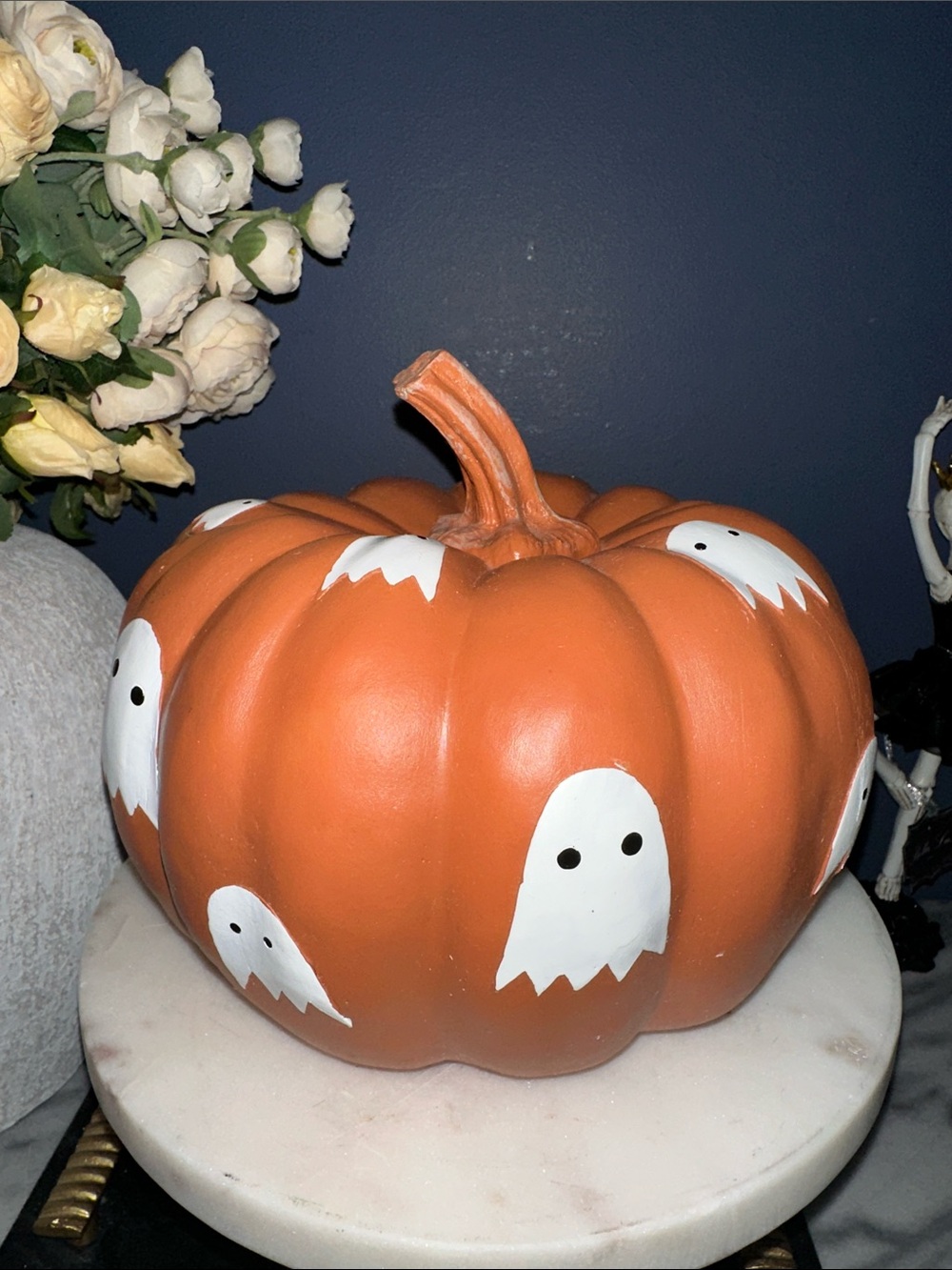 Orange Ghost Pumpkin  Accent - Home Accents